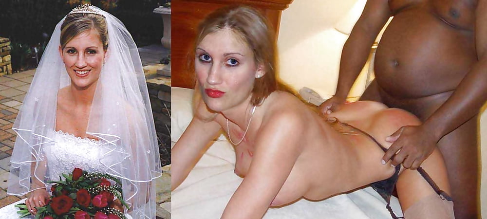 Sexy bride giving blowjob