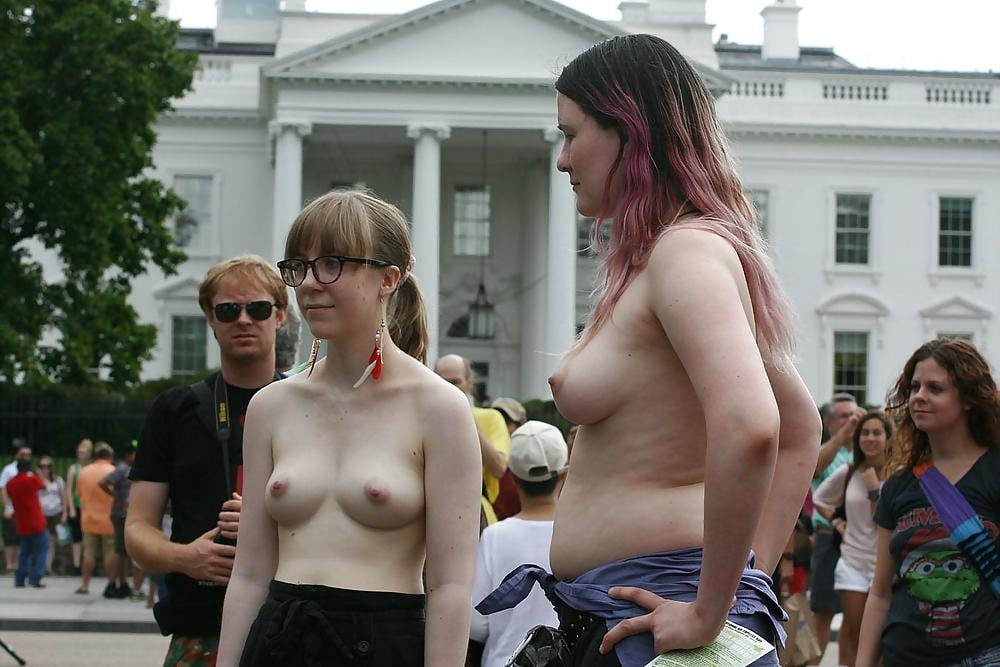Sexy topless women touching