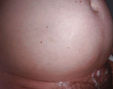 5 men cum on my preggie belly 1 week before giving birth