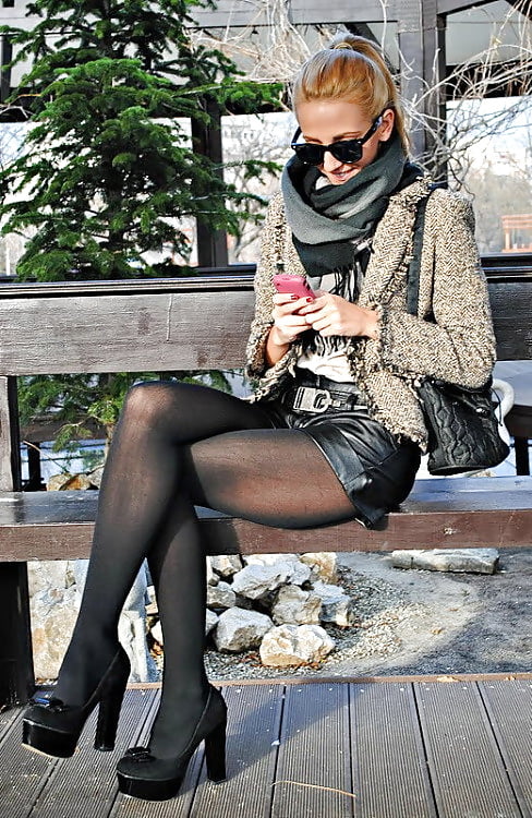 Pantyhose public glasses tattoo