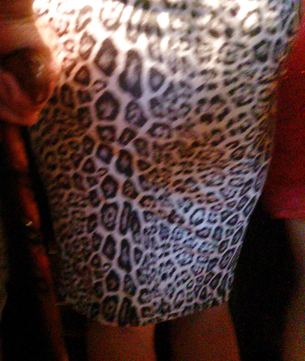 Sex Gallery Street candid - Black and white leopard dress