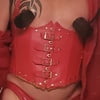 Red corset & gloves
