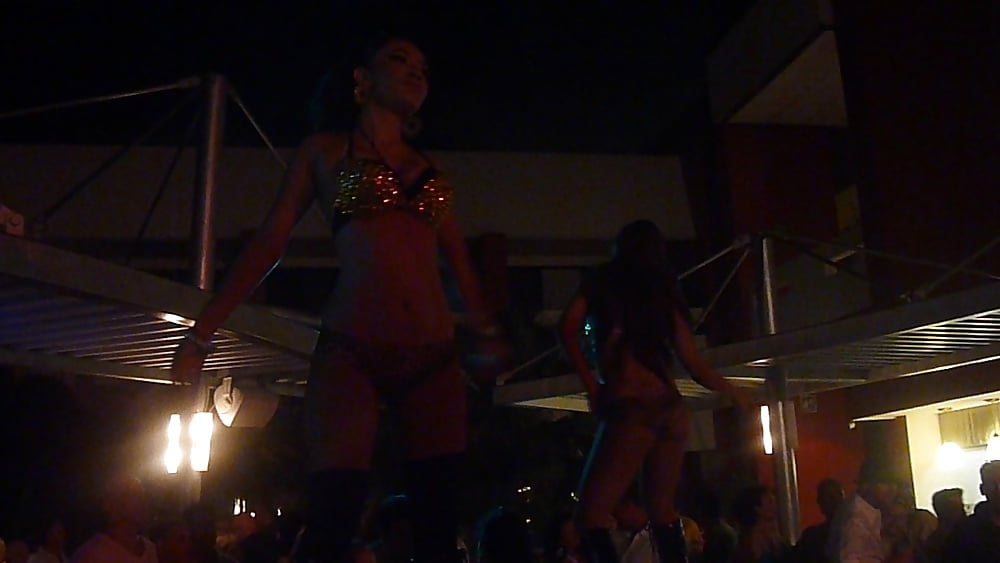 Sex Gallery dancing in tan fishnet and pantyhose