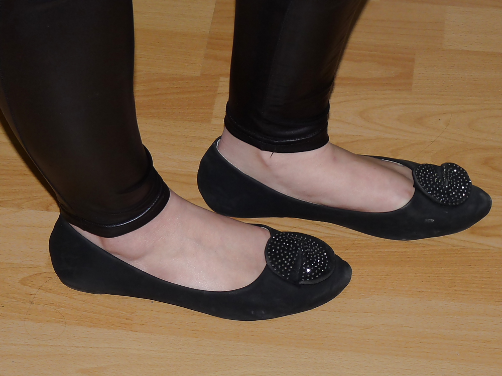 Sex Gallery Wifes sexy black leather ballerina ballet flats shoes 2