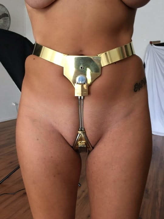 Chastity and support stocking slave