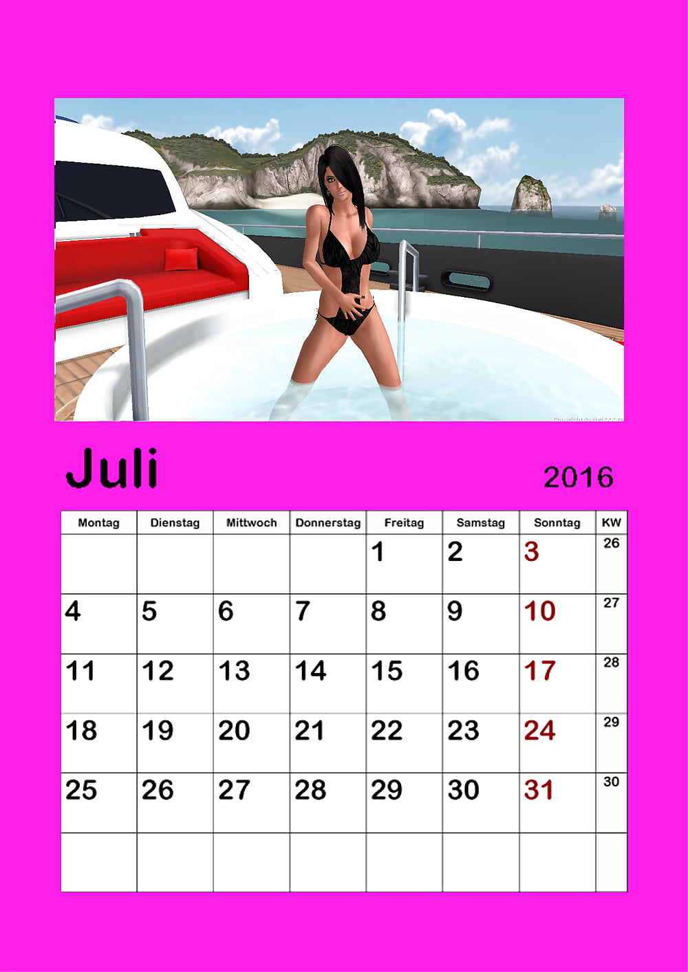 Sex Gallery Kalender 2016 zum ausdrucken