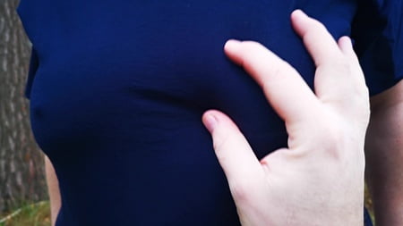 naked on bench in winter titslapping         