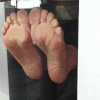 My sweet wet soles behind the glass squeeze strawberries