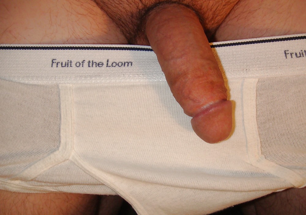 Sex Gallery My cock in white Fruit-of-the-Loom's