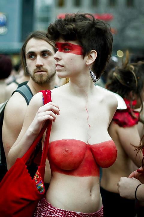 Students nude protest in Montreal 2012. 