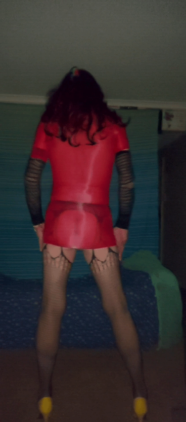 Red dress and new lil fuck toy shorts play