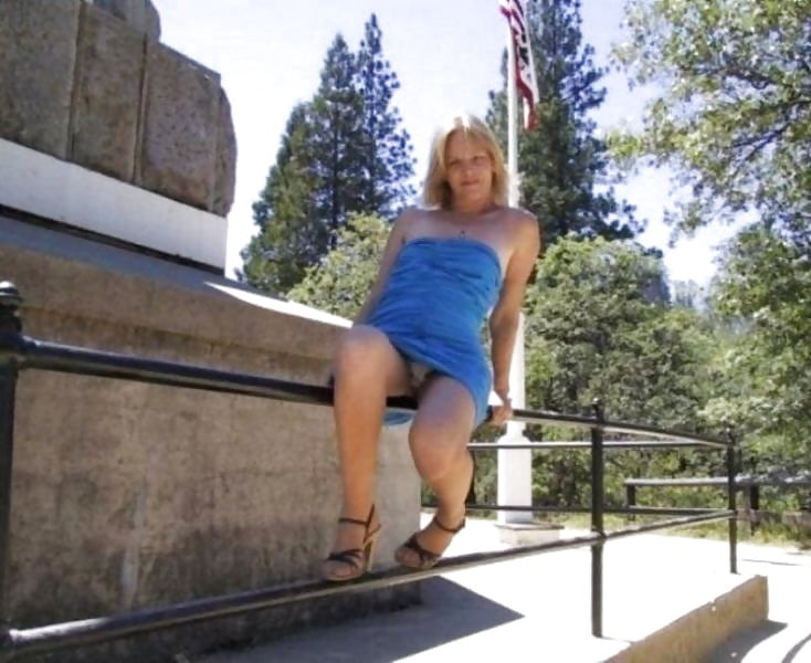 Upskirt outdoor blonde bbc