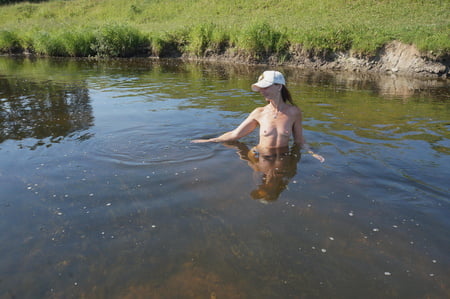 bathing in derzha river         