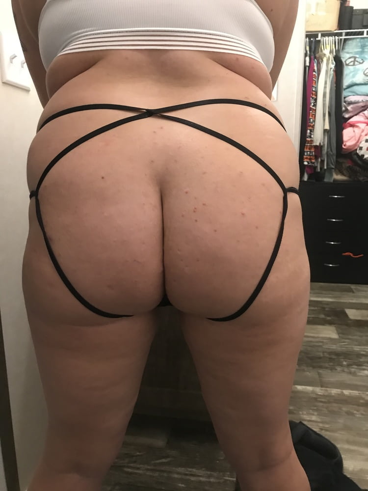 PAWG in black crotch less panties- 11 Photos 
