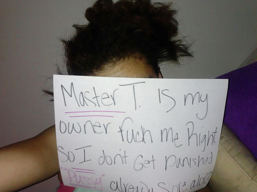 Sex Gallery slutty bitch holding signs