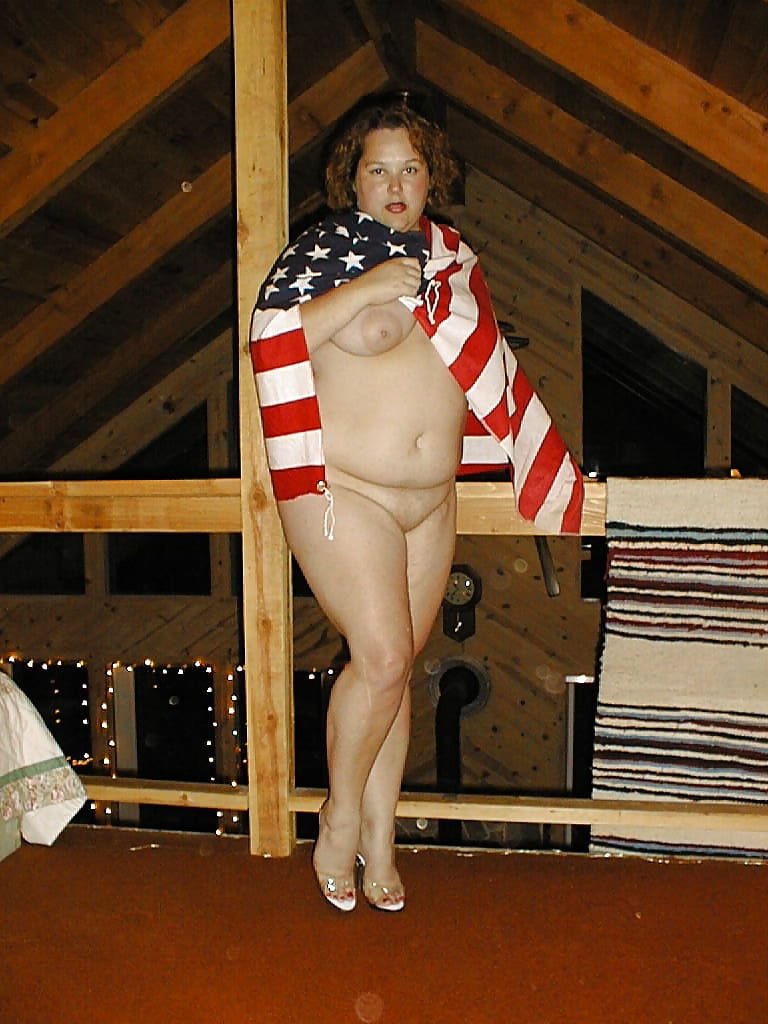 Sex Gallery Ex Wife #42 At The Cabin With American Flag & Clr Heels