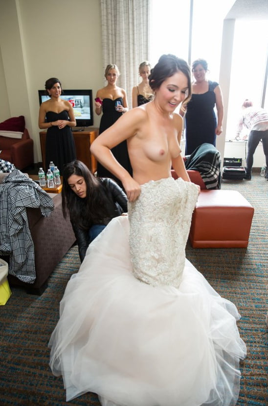 Nude, Topless, and Lingerie Brides Getting Dressed- 54 Photos 
