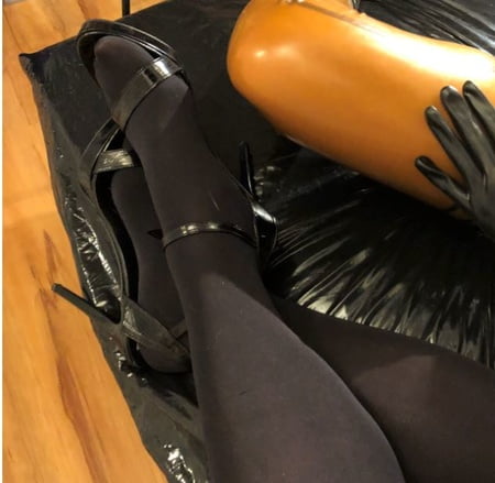 heels latex and clear pvc         