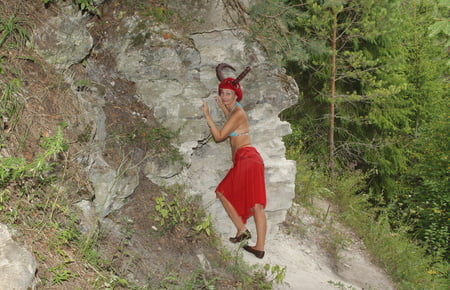 forest satyr on the rock         