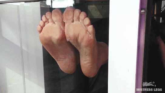My sweet wet soles behind the glass squeeze strawberries #3