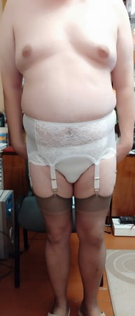 My new white stocking belt - 20 Pics | xHamster