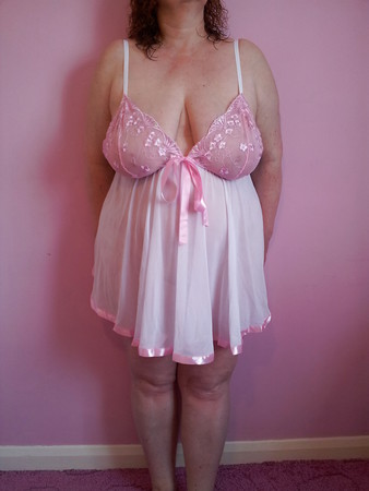 pink and white baby doll nightie part 2
