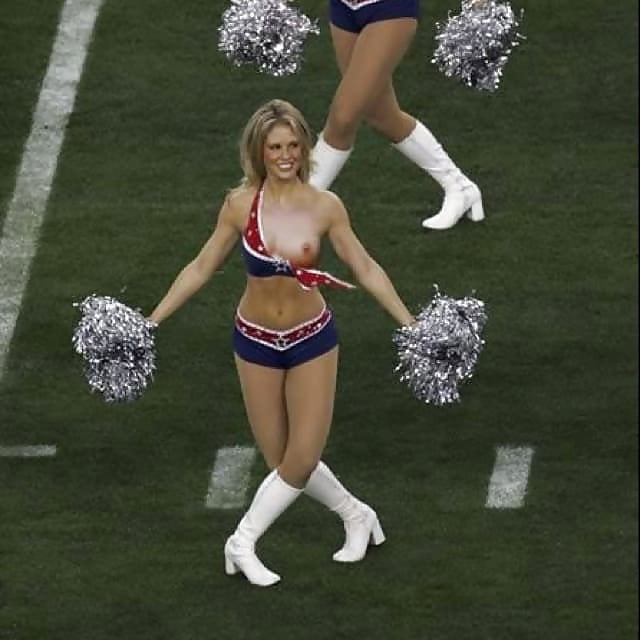 Cheerleader boob slip