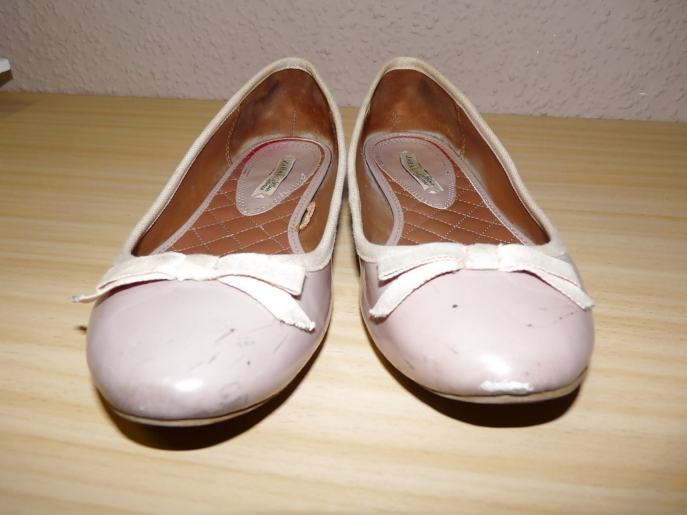 Sex Gallery Wifes well worn nude lack Ballerinas flats shoes1