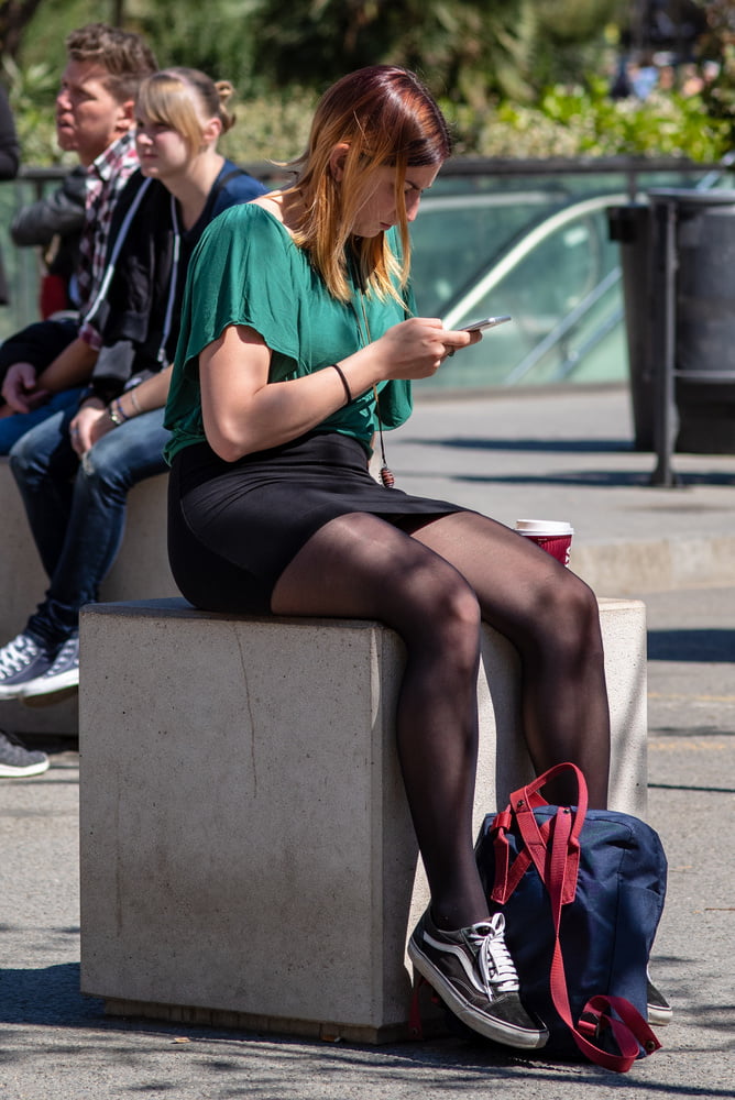 Pantyhose street interview first time