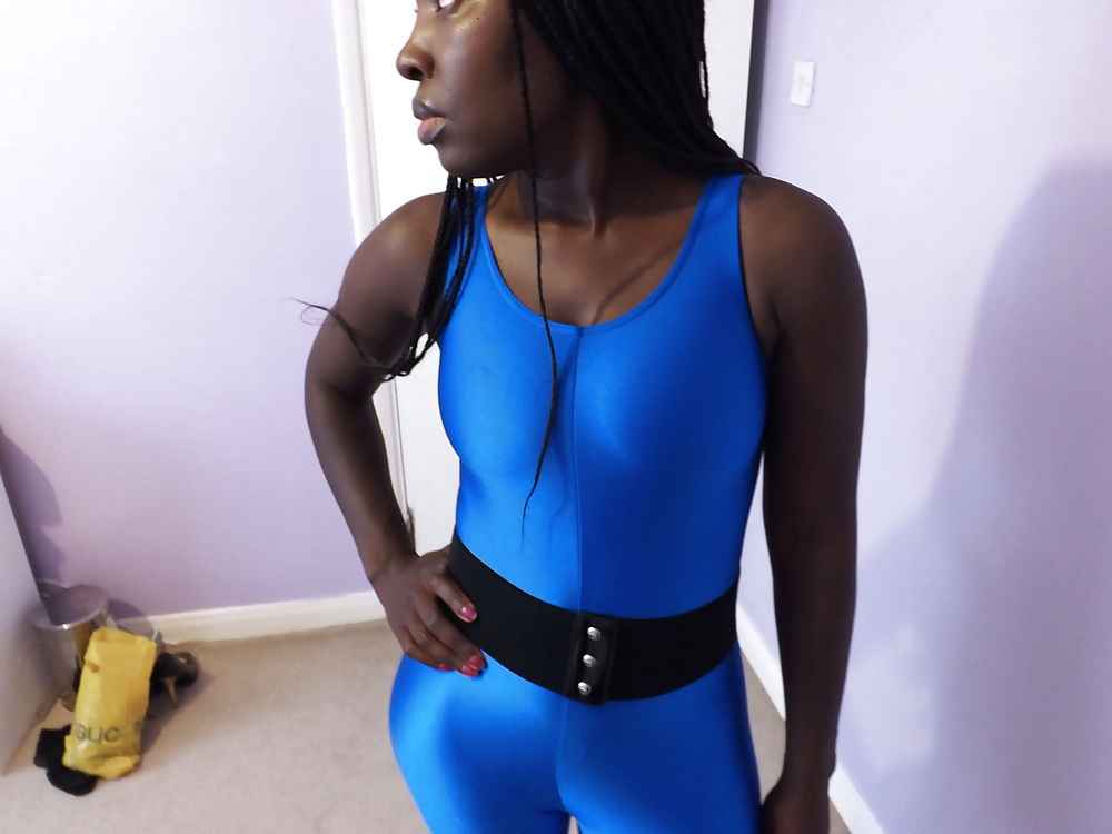 Sex Gallery Thick Black Booty in Spandex Catsuit- Lycra Ass