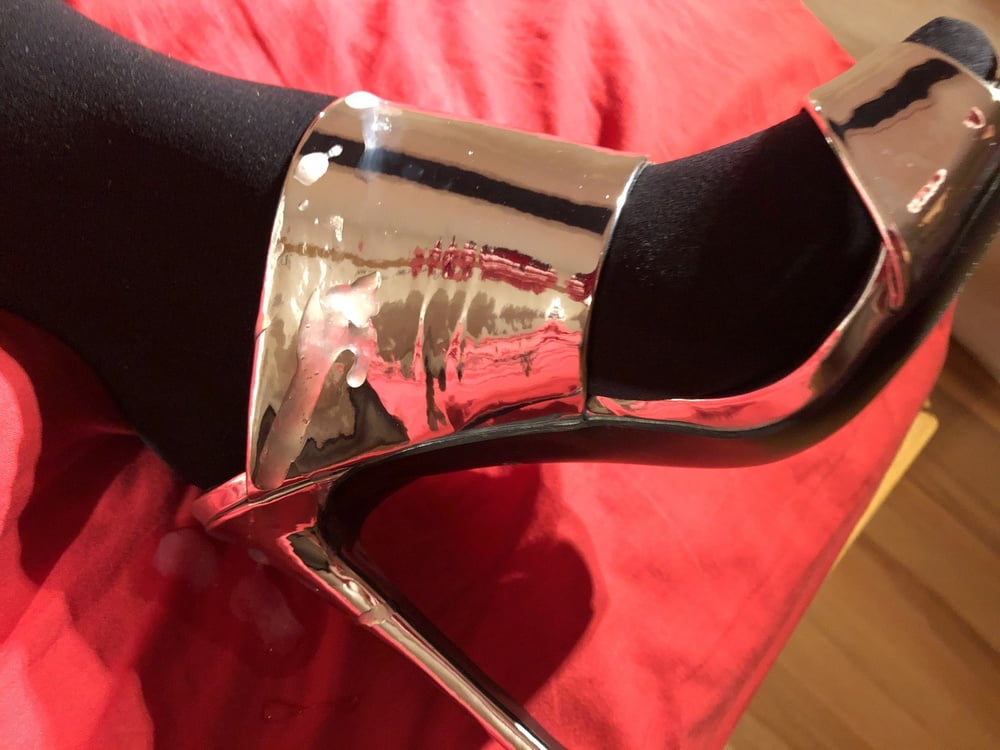 Silver High Heel Mules - 8 Photos 