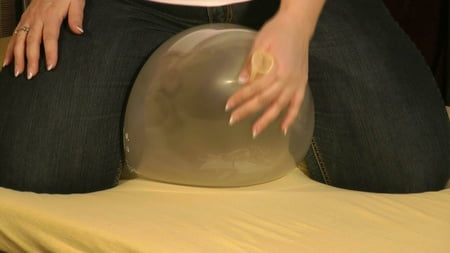 played with a large balloon         