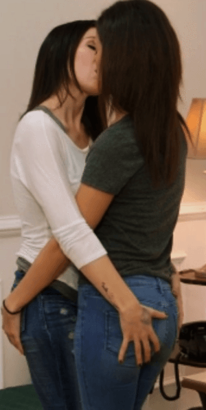 Lesbian kissing homemade