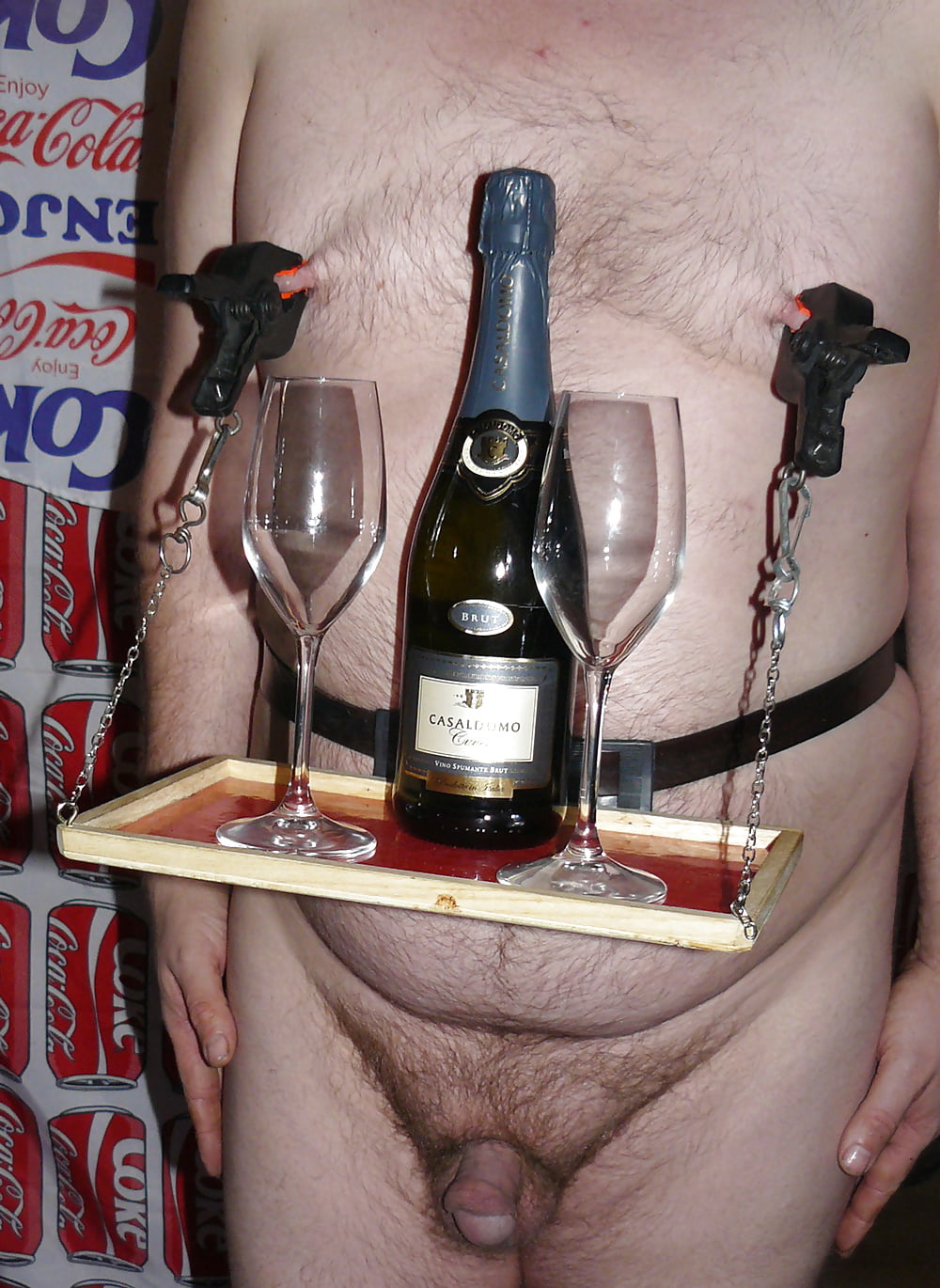 Sex Gallery serve wine for Mistress