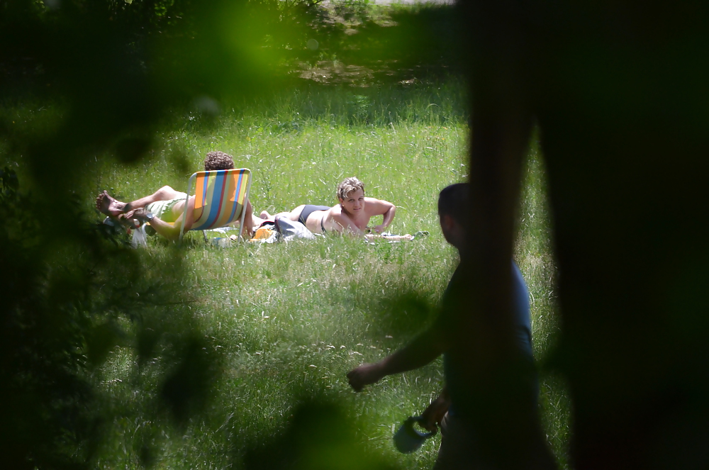 Sex Gallery girl sunbathing in the park I