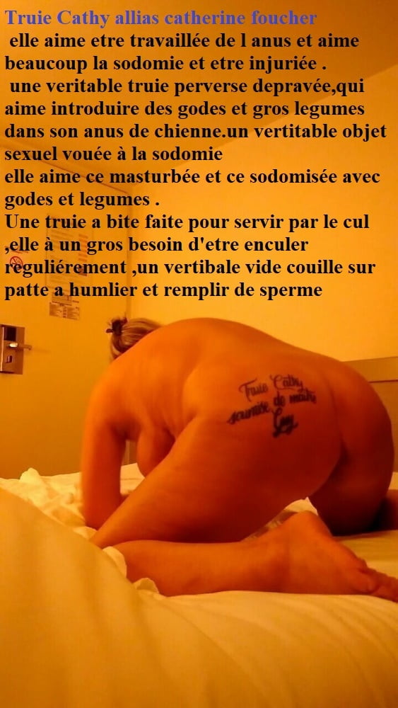 La truie Cathy de la viande a sodomie ,a humlier et remplir- 4 Photos 