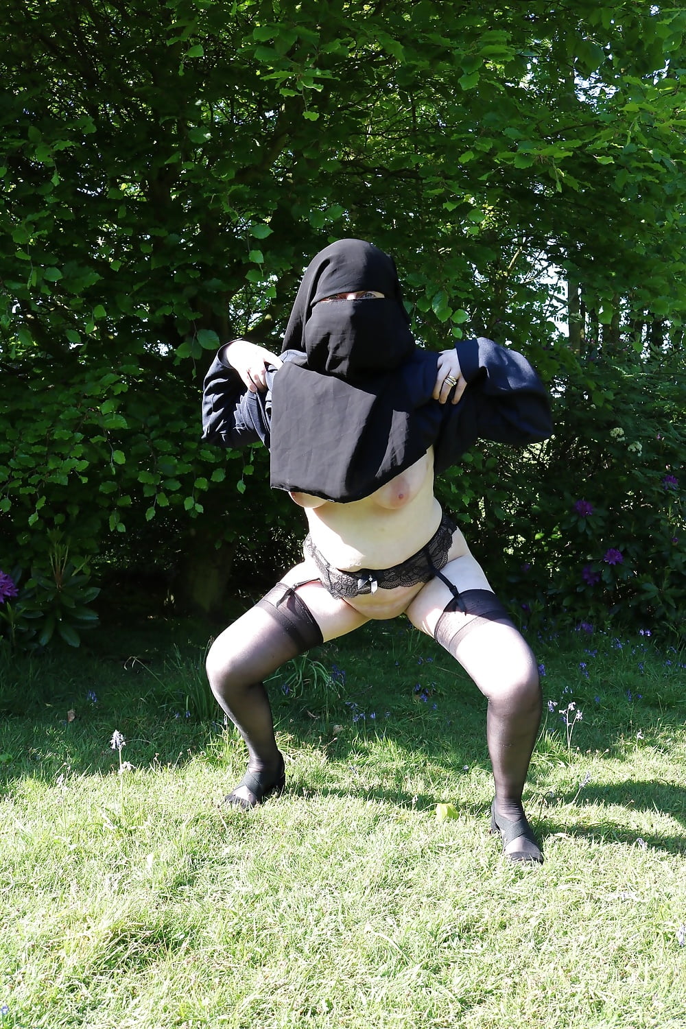 Wife In Burqa Niqab Stockings And Suspenders