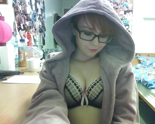 Sex Gallery cute nerdy ginger student strips geek gamer
