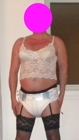 My body in diaper and Lingerie