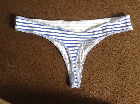 Wife's Striped Cotton Thong