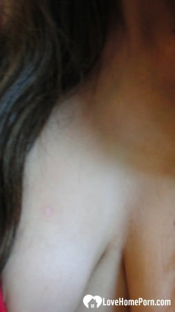 brunette cutie gets some cum over herself         