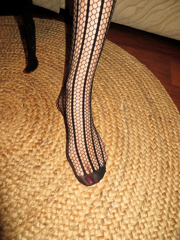 My feet and legs in fishnet bodystocking - 27 Photos 