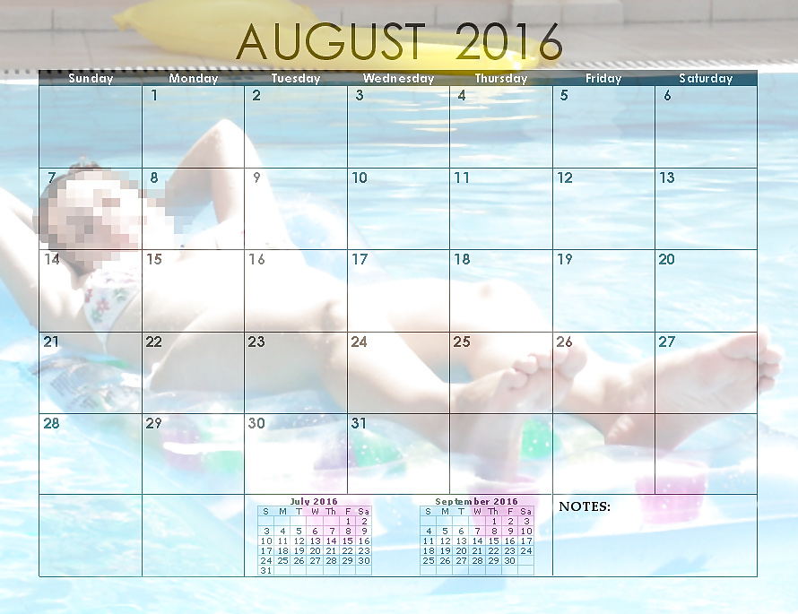 Sex Gallery Elena's 2016 Monthly Pictorial Desktop Calendar